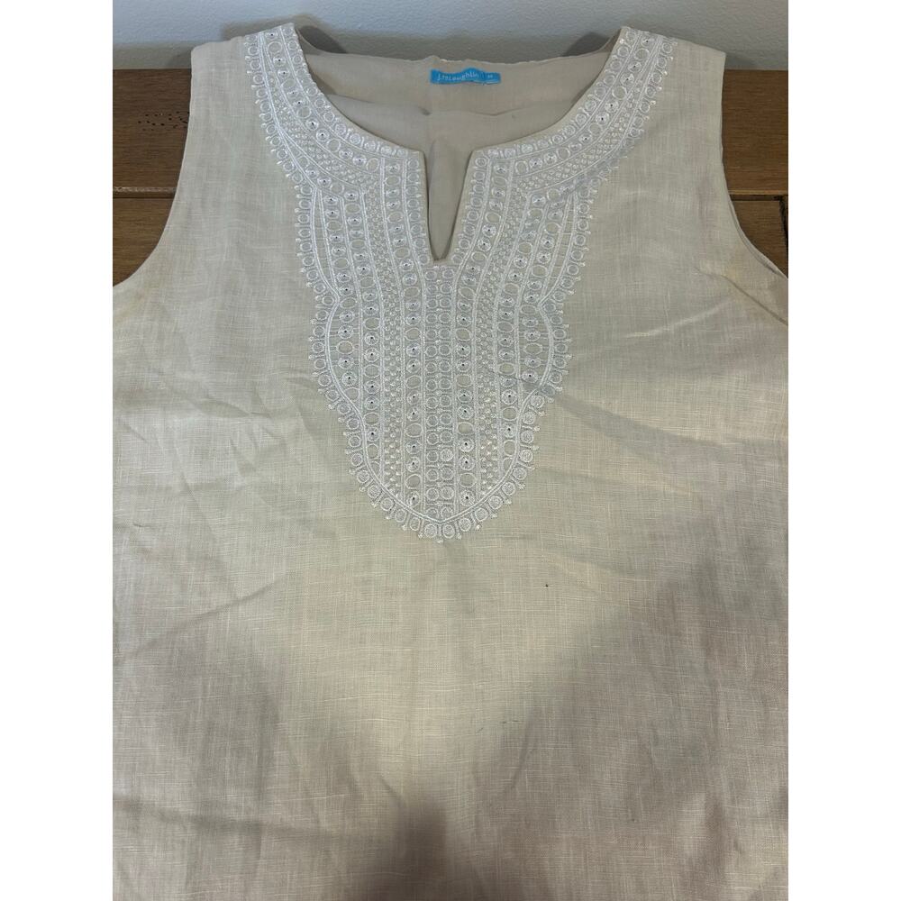 J MCLAUGHLIN Sz M 100% Linen Fully Lined Lightweight Coastal Beach Cottage-Core - Picture 9 of 10